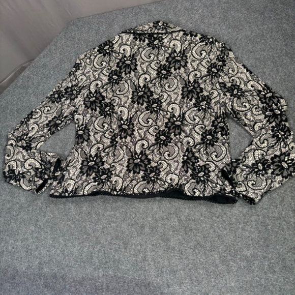 Joseph Ribkoff Blazer Women’s 16 Sequins Lace Pattern Floral Midi Floral Black - Picture 11 of 12